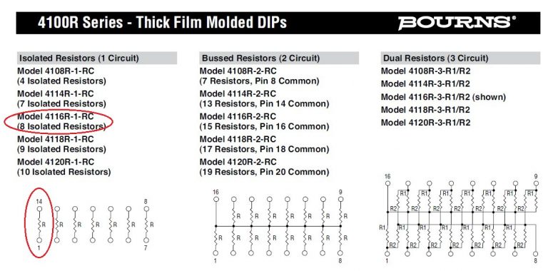 innovative 4116R 1 393 Bourns Resistor Pack DataSheet